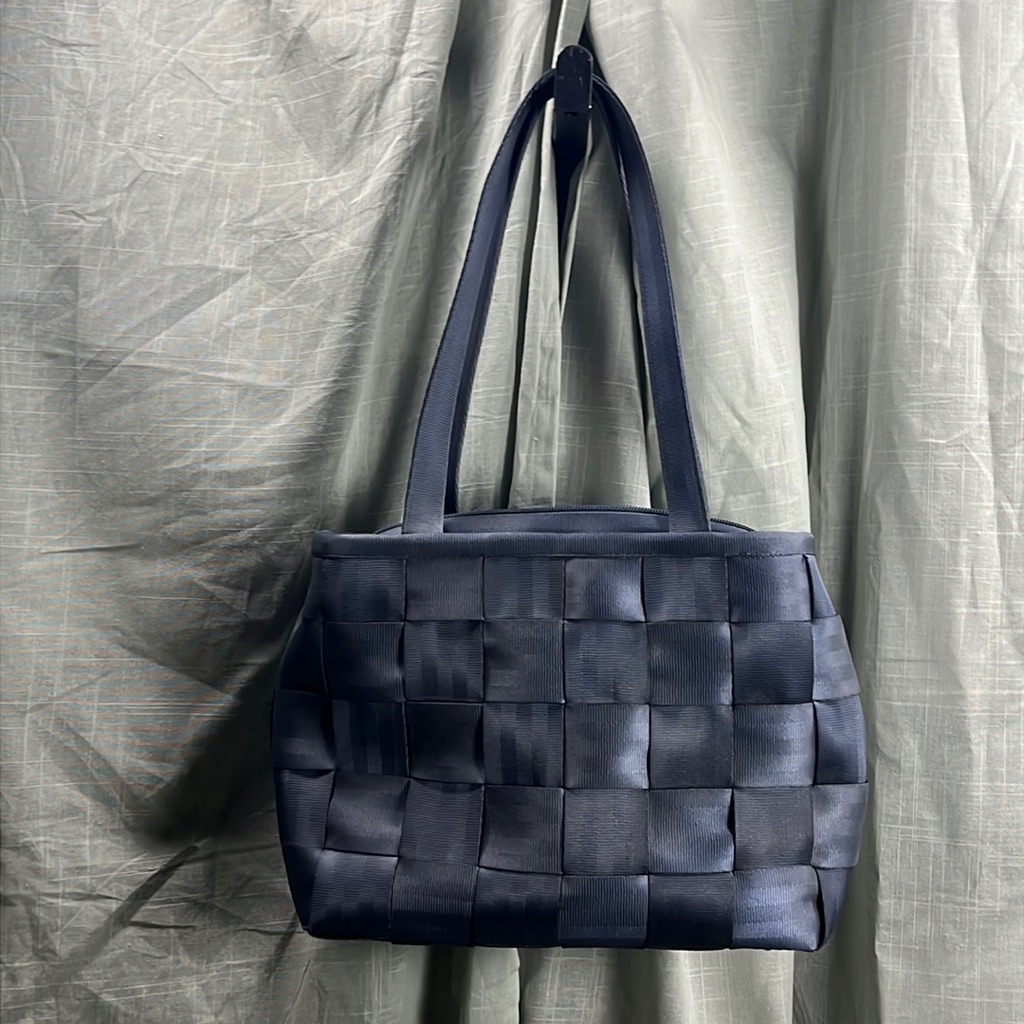 Vintage Harveys The Original Seatbelt Bag In Navy Blue | Zip Closure | Usa